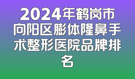 2024年鹤岗市向阳区膨体隆鼻手术整形医院品牌排名
