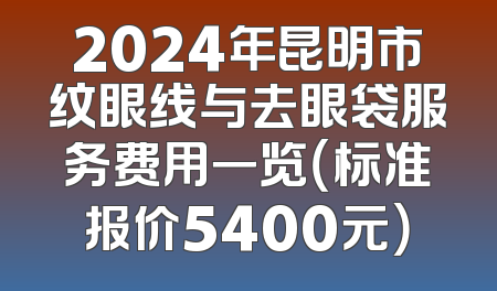 2024年昆明市纹眼线与去眼袋服务费用一览（标准报价5400元）