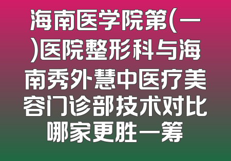 海南医学院第（一）医院整形科与海南秀外慧中医疗美容门诊部技术对比哪家更胜一筹