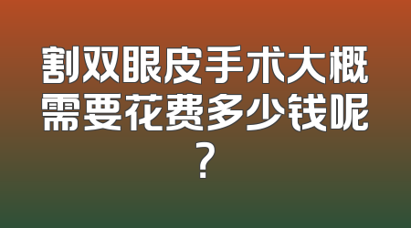 割双眼皮手术大概需要花费多少钱呢？