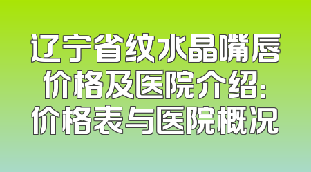 辽宁省纹水晶嘴唇价格及医院介绍：价格表与医院概况
