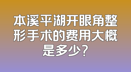 本溪平湖开眼角整形手术的费用大概是多少？