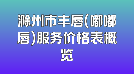 滁州市丰唇（嘟嘟唇）服务价格表概览