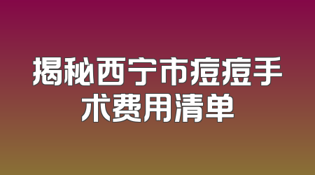 揭秘西宁市痘痘手术费用清单