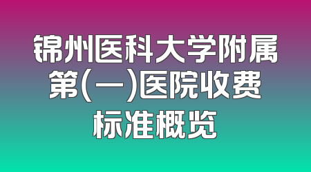 锦州医科大学附属第（一）医院收费标准概览
