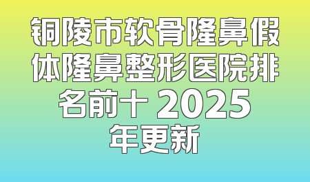 铜陵市软骨隆鼻假体隆鼻整形医院排名前十 2025年更新