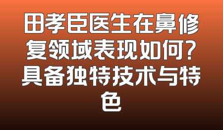 田孝臣医生在鼻修复领域表现如何？具备独特技术与特色