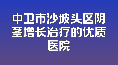 中卫市沙坡头区阴茎增长治疗的优质医院