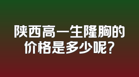 陕西高一生隆胸的价格是多少呢？