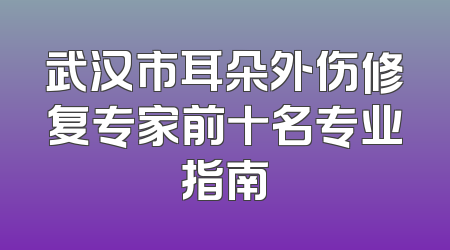 武汉市耳朵外伤修复专家前十名专业指南