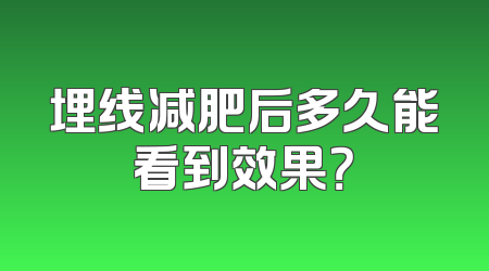 埋线减肥后多久能看到效果？