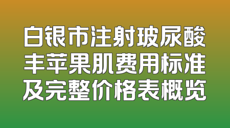 白银市注射玻尿酸丰苹果肌费用标准及完整价格表概览