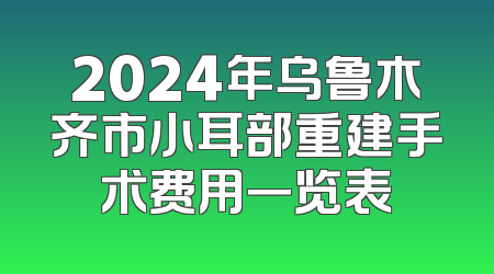 2024年乌鲁木齐市小耳部重建手术费用一览表
