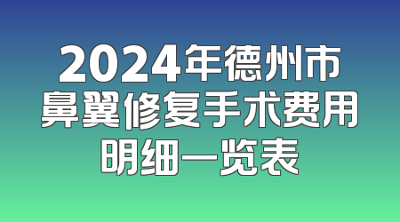2024年德州市鼻翼修复手术费用明细一览表