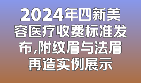 2024年四新美容医疗收费标准发布，附纹眉与法眉再造实例展示