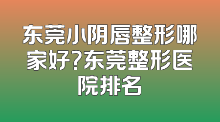 东莞小阴唇整形哪家好？东莞整形医院排名