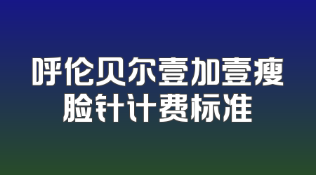 呼伦贝尔壹加壹瘦脸针计费标准