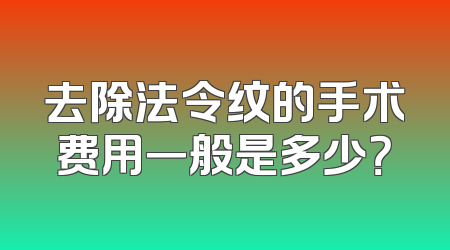去除法令纹的手术费用一般是多少？
