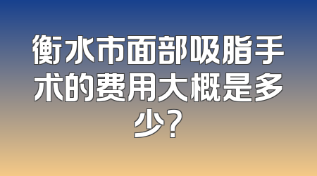 衡水市面部吸脂手术的费用大概是多少？