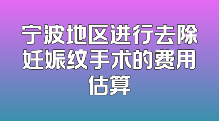 宁波地区进行去除妊娠纹手术的费用估算