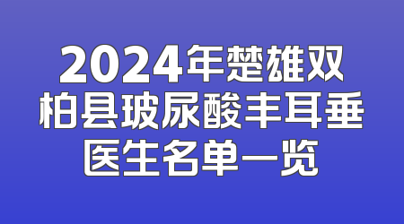 2024年楚雄双柏县玻尿酸丰耳垂医生名单一览