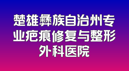 楚雄彝族自治州专业疤痕修复与整形外科医院