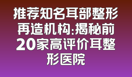 推荐知名耳部整形再造机构：揭秘前20家高评价耳整形医院