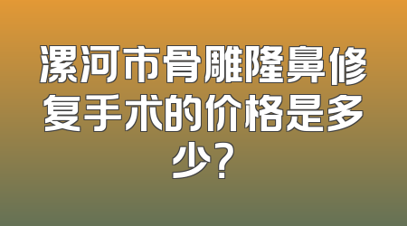 漯河市骨雕隆鼻修复手术的价格是多少？