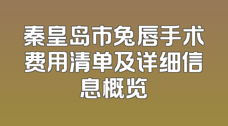 秦皇岛市兔唇手术费用清单及详细信息概览