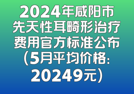 2024年咸阳市先天性耳畸形治疗费用官方标准公布（5月平均价格：20249元）