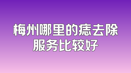 梅州哪里的痣去除服务比较好