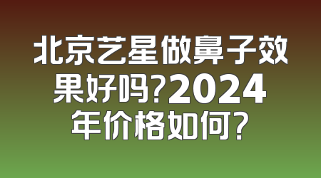 北京艺星做鼻子效果好吗？2024年价格如何？