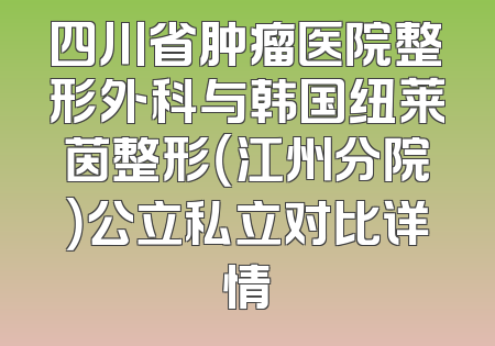 四川省肿瘤医院整形外科与韩国纽莱茵整形（江州分院）公立私立对比详情