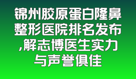 锦州胶原蛋白隆鼻整形医院排名发布，解志博医生实力与声誉俱佳