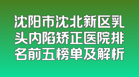 沈阳市沈北新区乳头内陷矫正医院排名前五榜单及解析