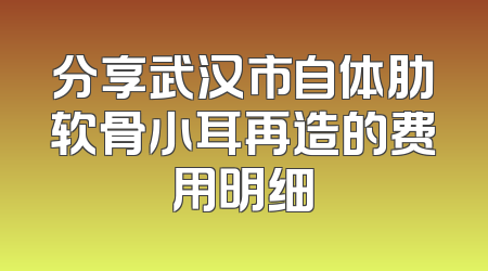 分享武汉市自体肋软骨小耳再造的费用明细