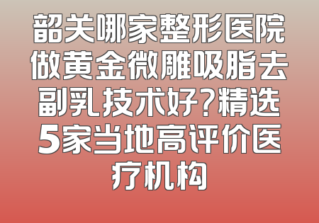 韶关哪家整形医院做黄金微雕吸脂去副乳技术好？精选5家当地高评价医疗机构