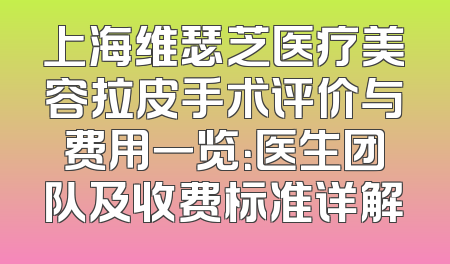 上海维瑟芝医疗美容拉皮手术评价与费用一览：医生团队及收费标准详解