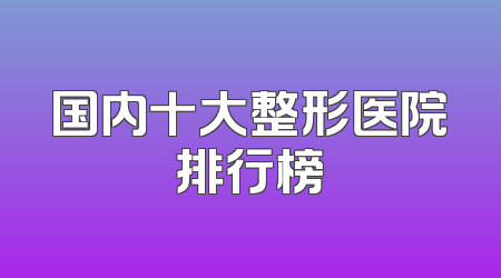 国内十大整形医院排行榜