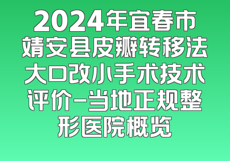 2024年宜春市靖安县皮瓣转移法大口改小手术技术评价-当地正规整形医院概览