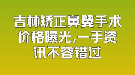 吉林矫正鼻翼手术价格曝光，一手资讯不容错过
