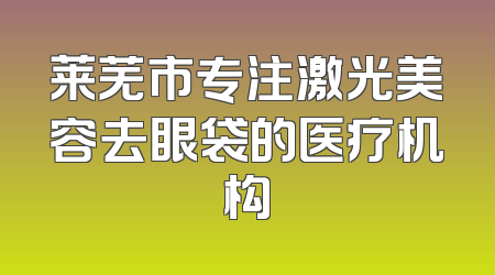莱芜市专注激光美容去眼袋的医疗机构