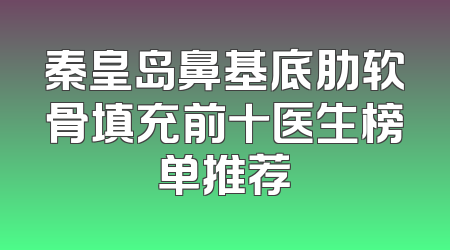 秦皇岛鼻基底肋软骨填充前十医生榜单推荐