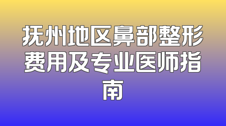 抚州地区鼻部整形费用及专业医师指南