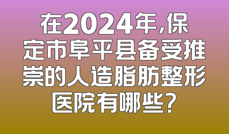 在2024年，保定市阜平县备受推崇的人造脂肪整形医院有哪些？