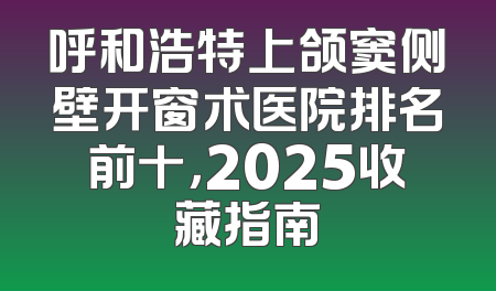 呼和浩特上颌窦侧壁开窗术医院排名前十，2025收藏指南