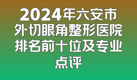 2024年六安市外切眼角整形医院排名前十位及专业点评