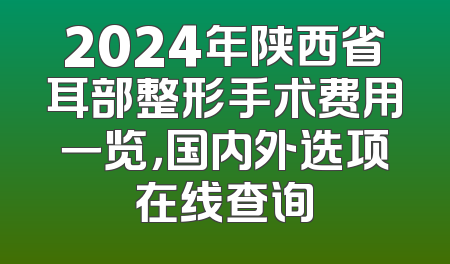 2024年陕西省耳部整形手术费用一览，国内外选项在线查询