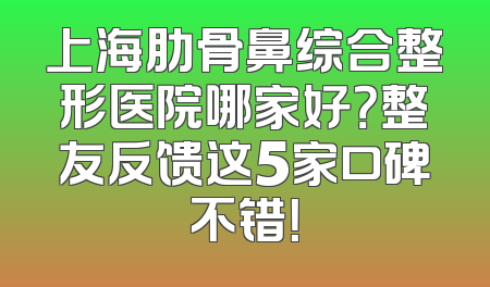 上海肋骨鼻综合整形医院哪家好？整友反馈这5家口碑不错！