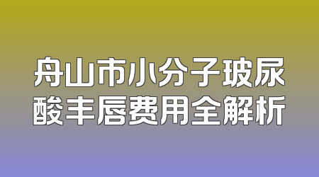 舟山市小分子玻尿酸丰唇费用全解析